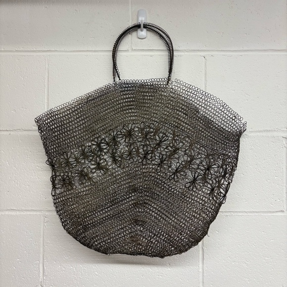 Vintage Wire Mesh See Through Large Shopping Tote Bag - Picture 2 of 10
